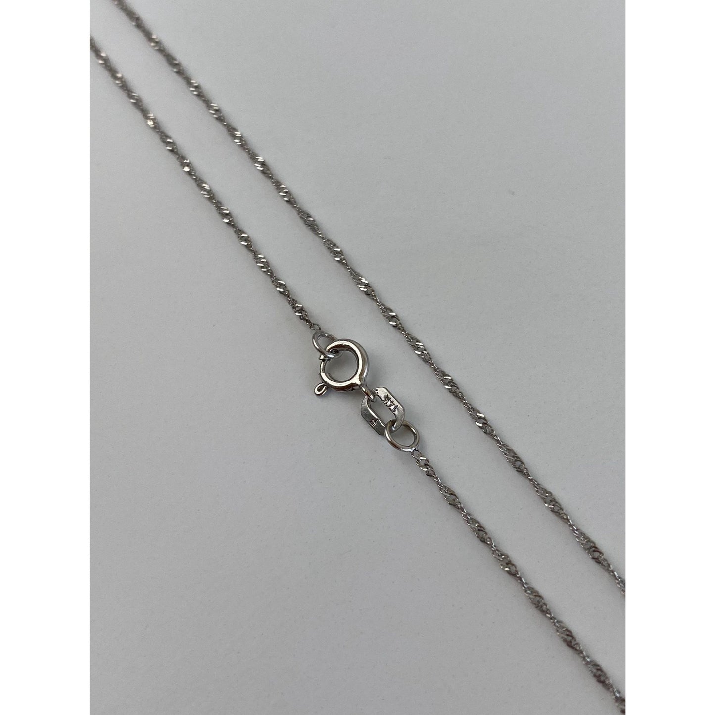 Vintage Solid 14k White Gold Twist Chain Necklace - 16 inches