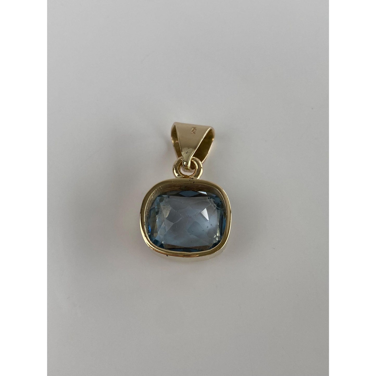 Solid 14k Yellow Gold Topaz Charm