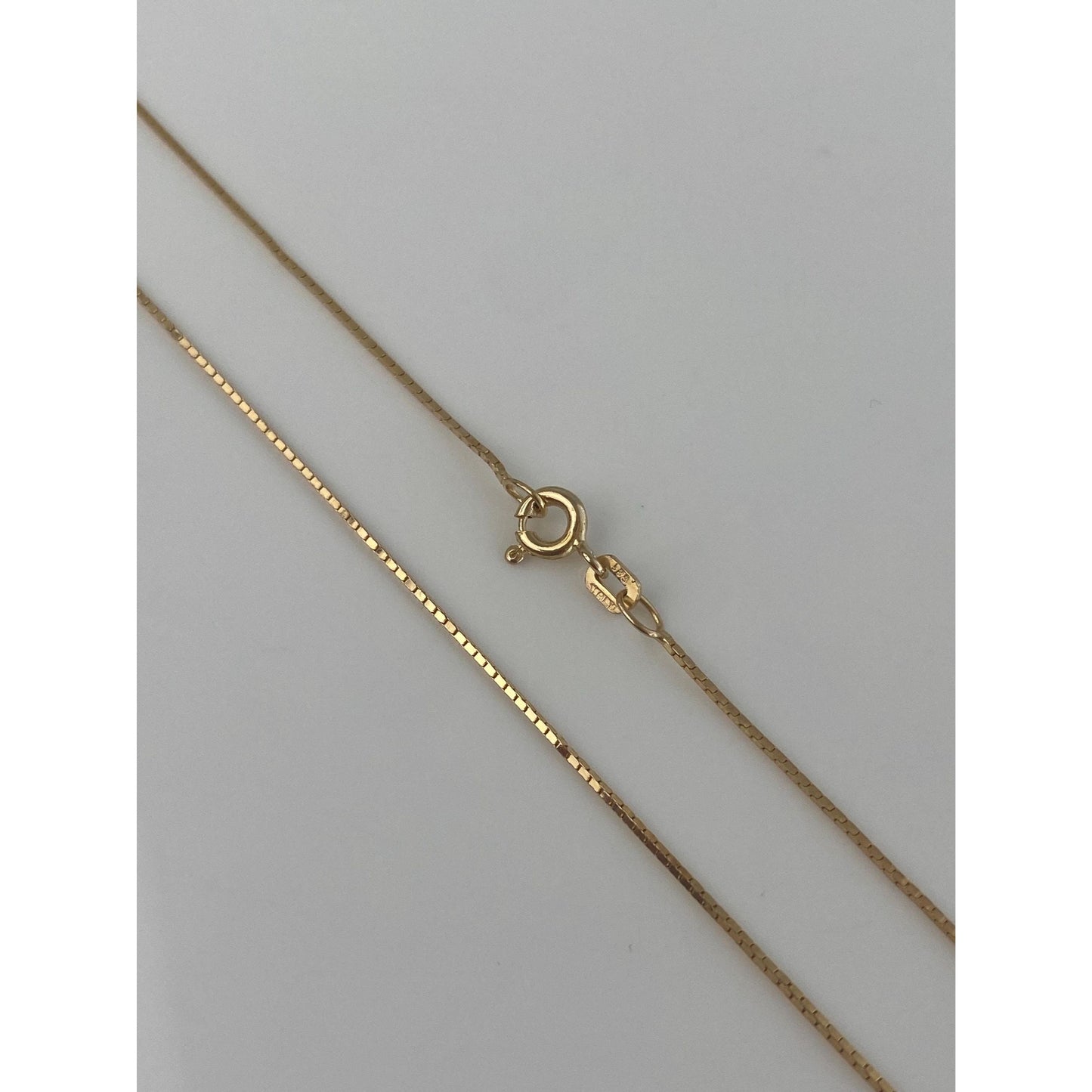 Vintage Solid 14k Yellow Gold Box Chain Necklace - 24.5 inches
