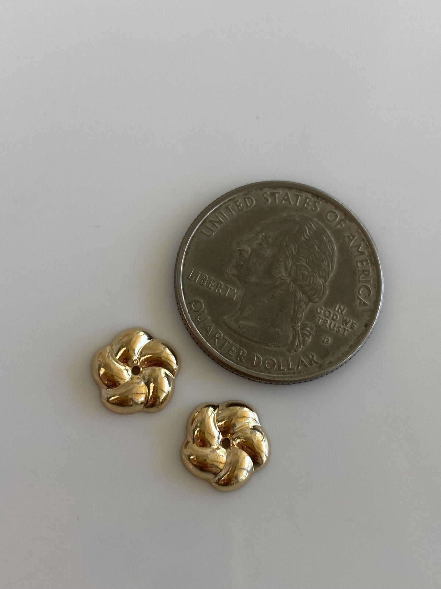 Vintage Solid 14k Yellow Gold Knot Style Earring Jackets