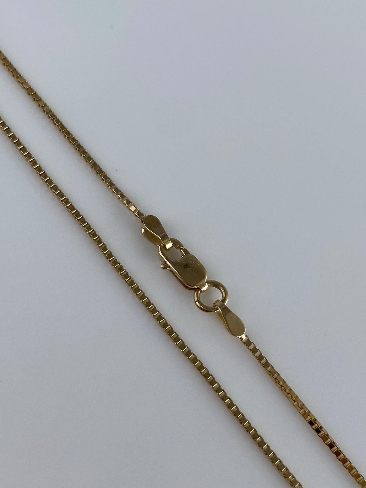 Vintage Solid 14k Yellow Gold Box Chain Necklace - 16.25 inches