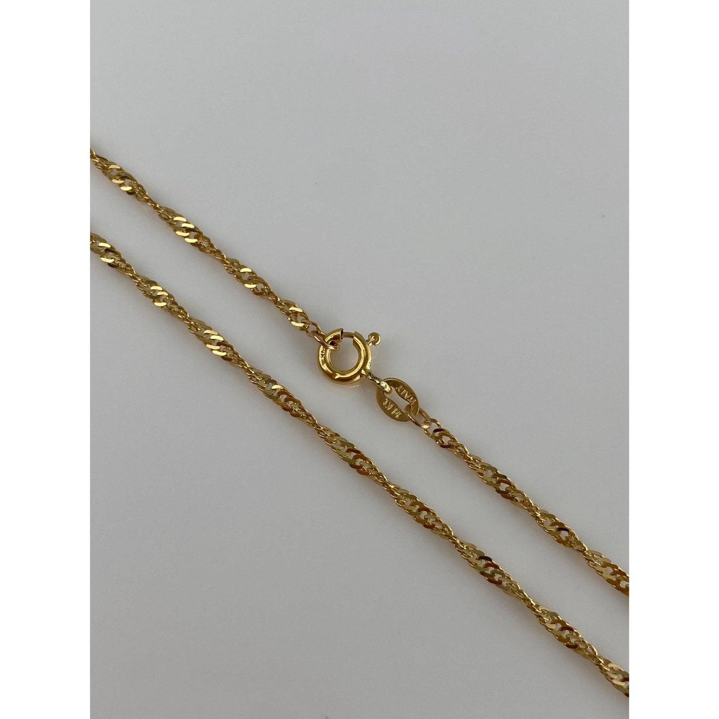 Vintage Solid 14k Yellow Gold Twist Chain Necklace - 18 inches