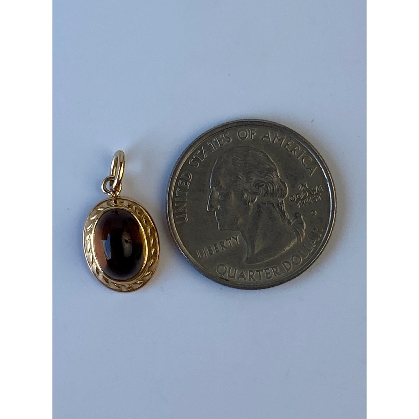 Vintage Solid 10k Yellow Gold Citrine Stick Pin Conversion Charm