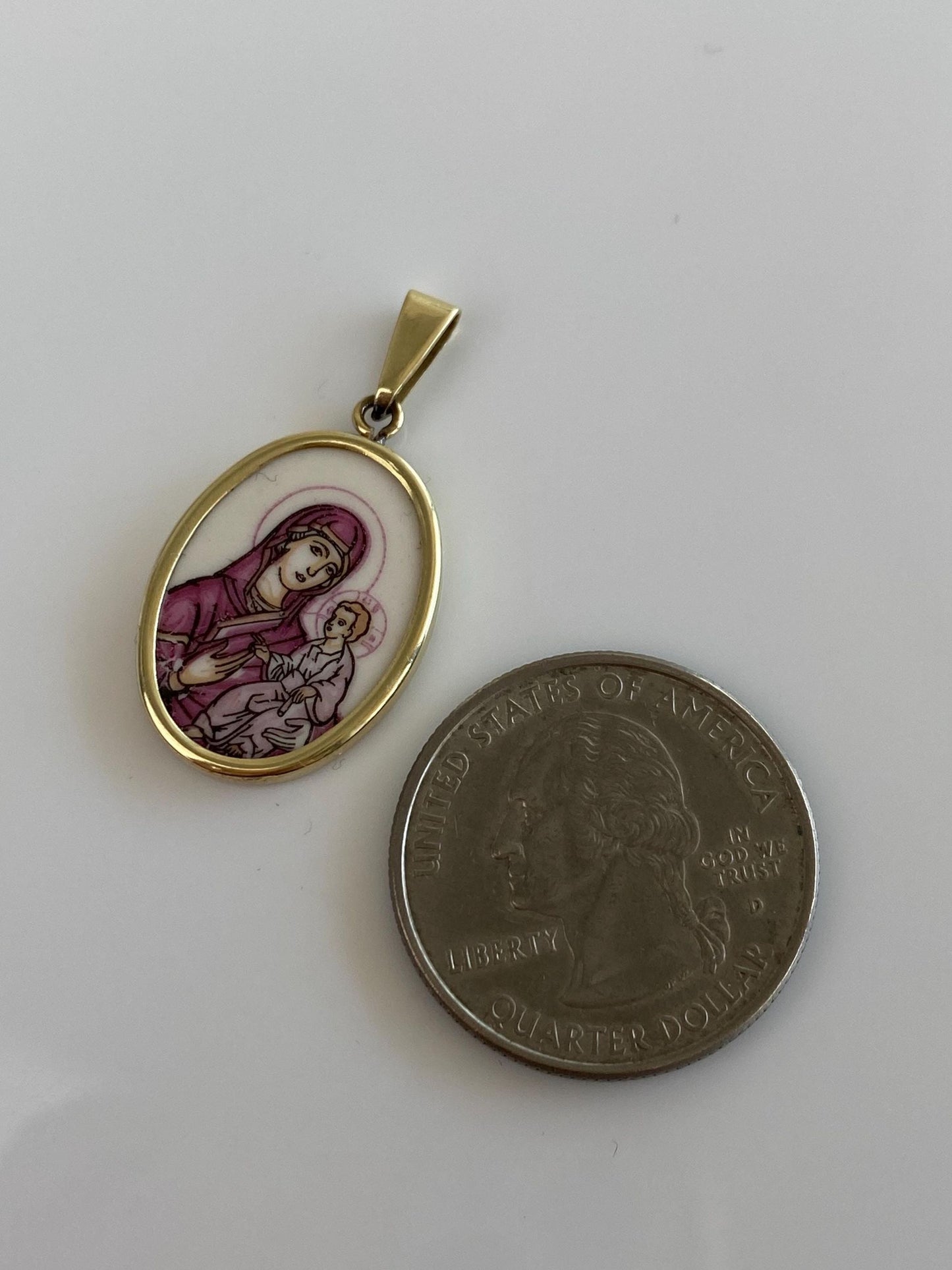 Vintage Solid 14k Yellow Gold Religious Charm