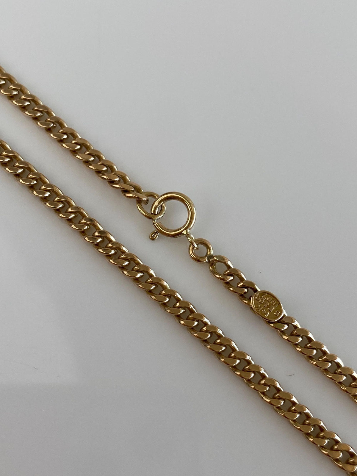 Vintage Solid 14k Yellow Gold Curb Chain Necklace - 19 inches