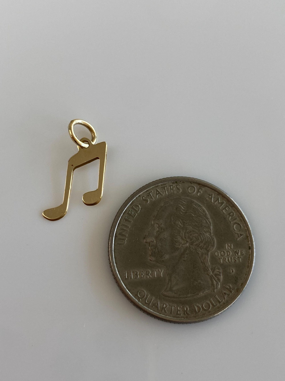 Vintage Solid 14k Yellow Gold Music Symbol Charm