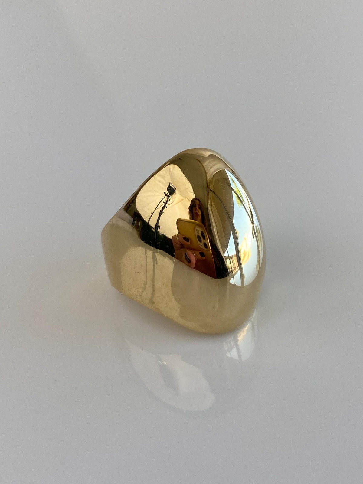 Vintage Solid 14k Yellow Gold Domed Ring - Size 6.75