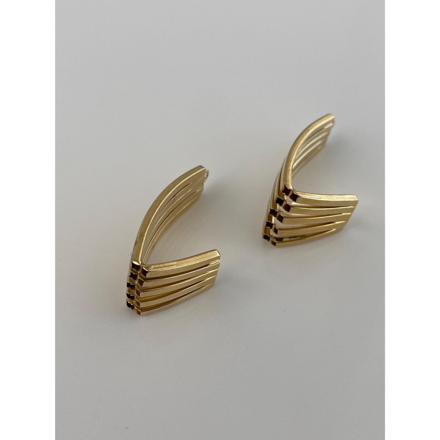 Vintage 14k Yellow Gold Layered Earring Jackets