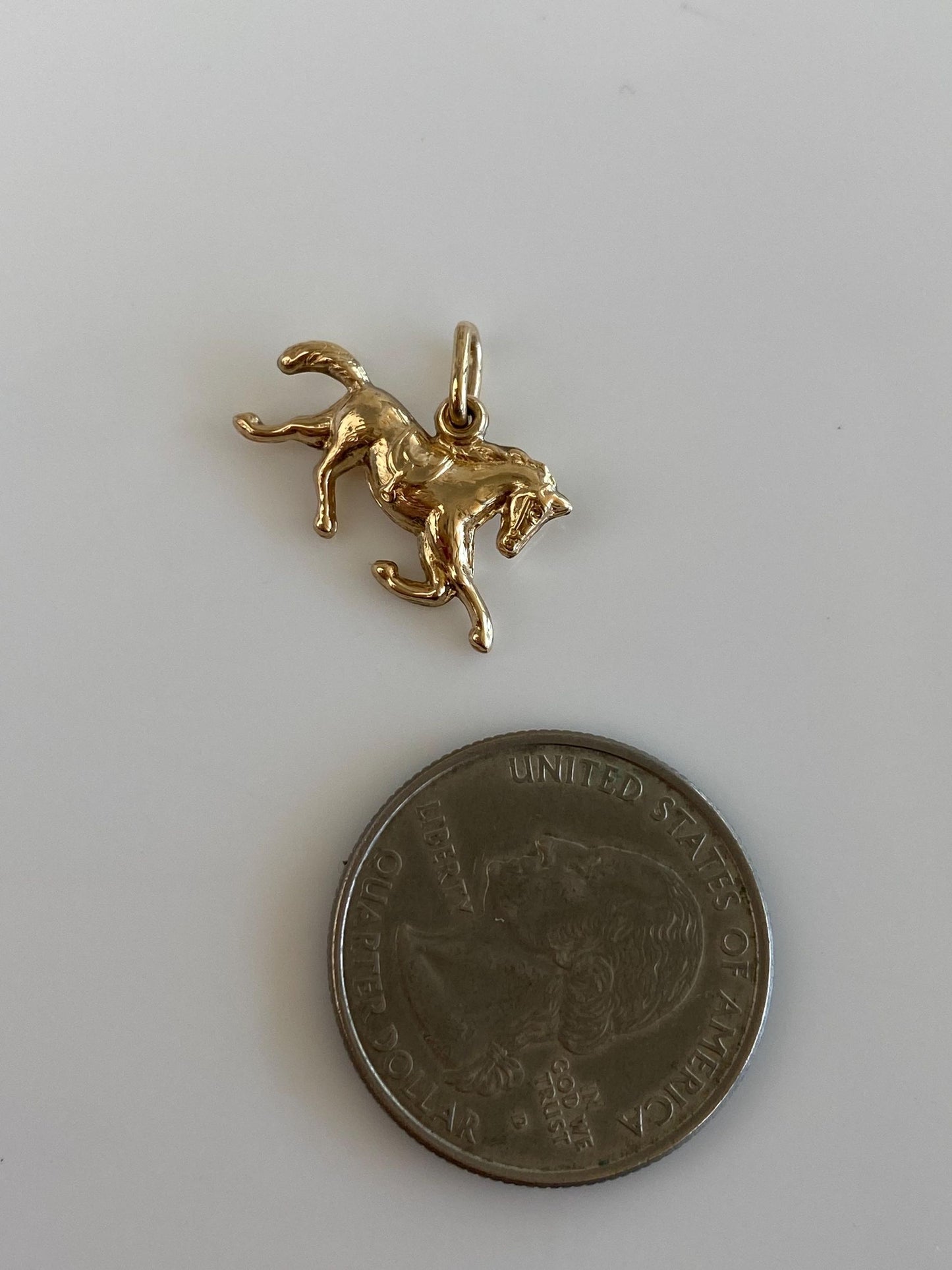 Vintage 10k Yellow Gold Running Horse Charm