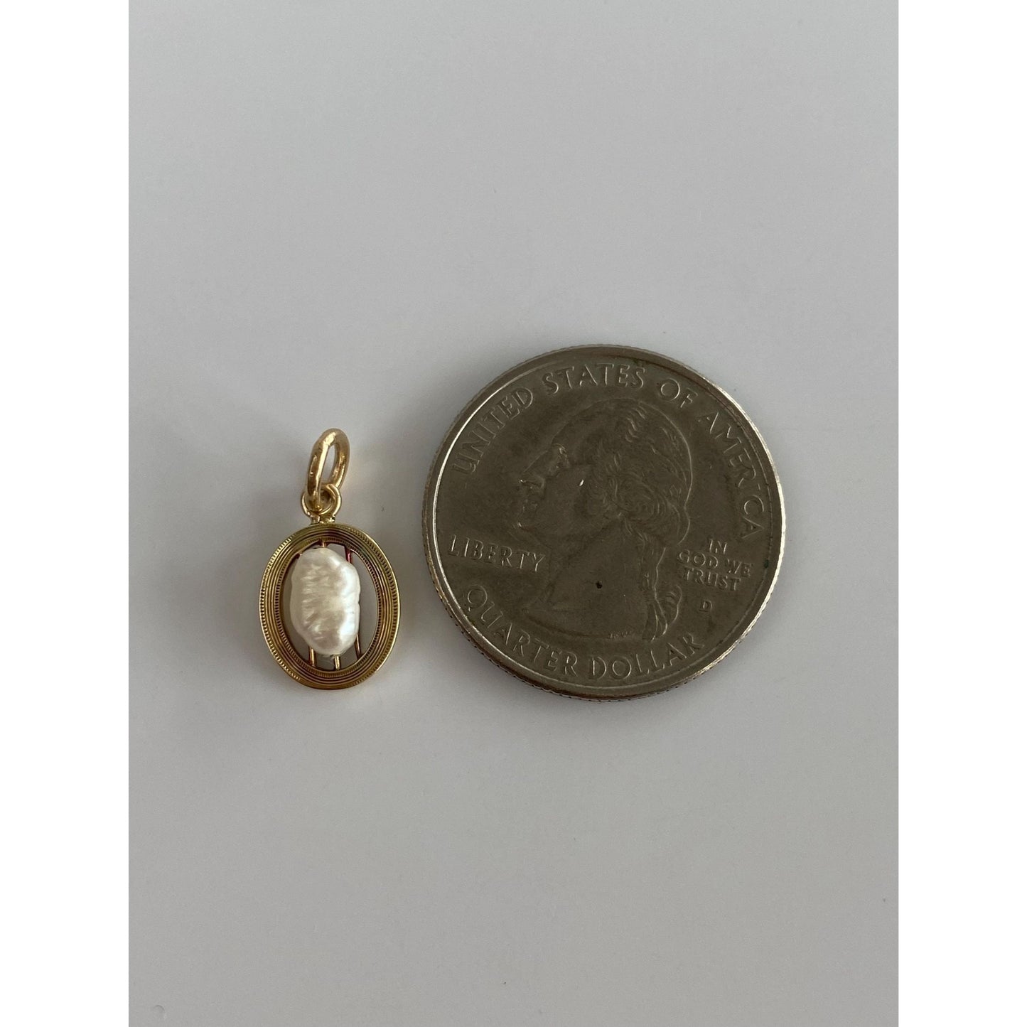 Vintage Solid 14k Yellow Gold Pearl Stick Pin Conversion Charm