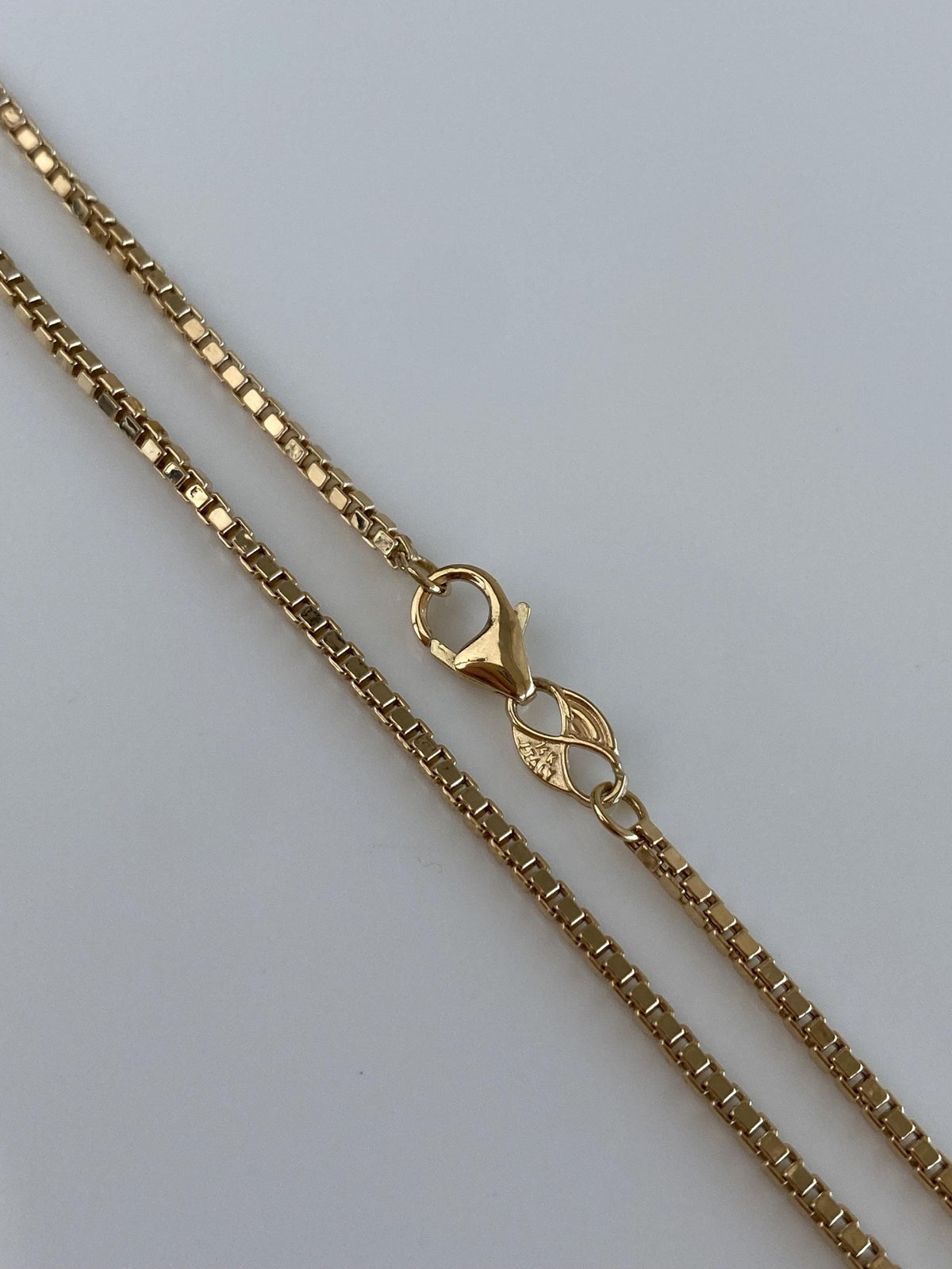 Vintage 14k Yellow Gold Box Chain Necklace - 24.25 inches