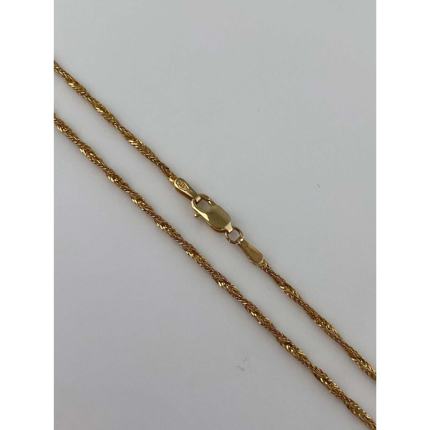 Vintage Solid 14k Yellow Gold Twist Chain Necklace - 19 inches