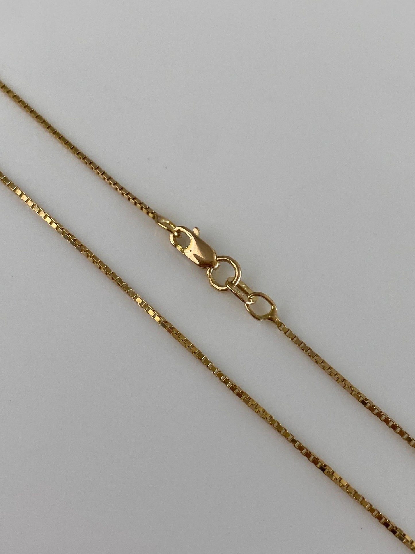 Vintage Solid 14k Yellow Gold Long Box Chain Necklace - 24.25 inches