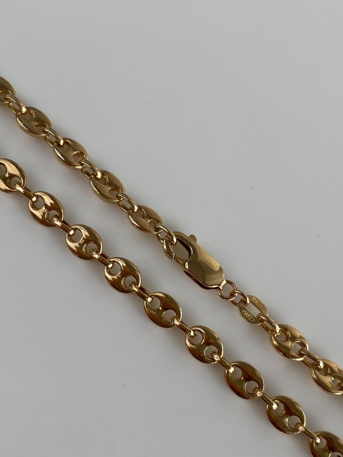 Solid 14k Yellow Gold Mariner Link Chain Necklace - 18 inches
