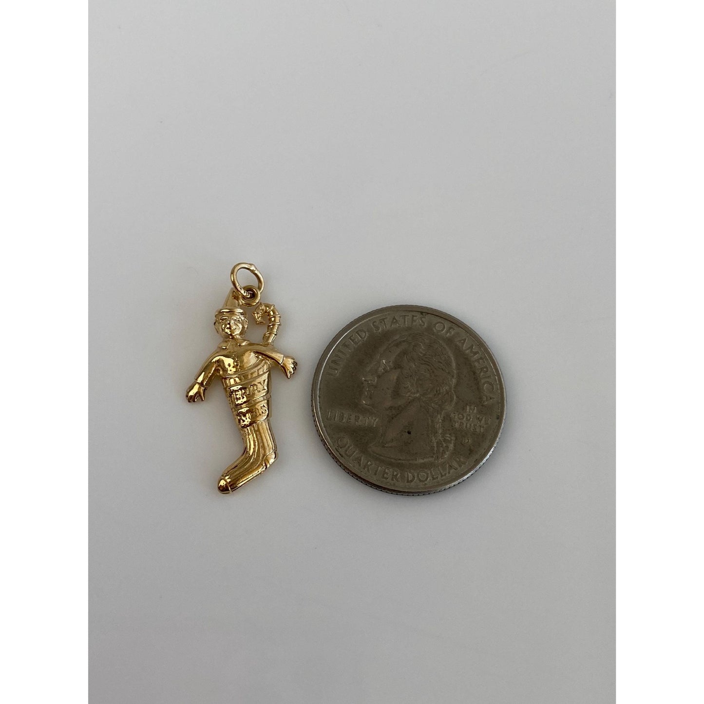 Vintage Solid 14k Yellow Gold Christmas Stocking Charm