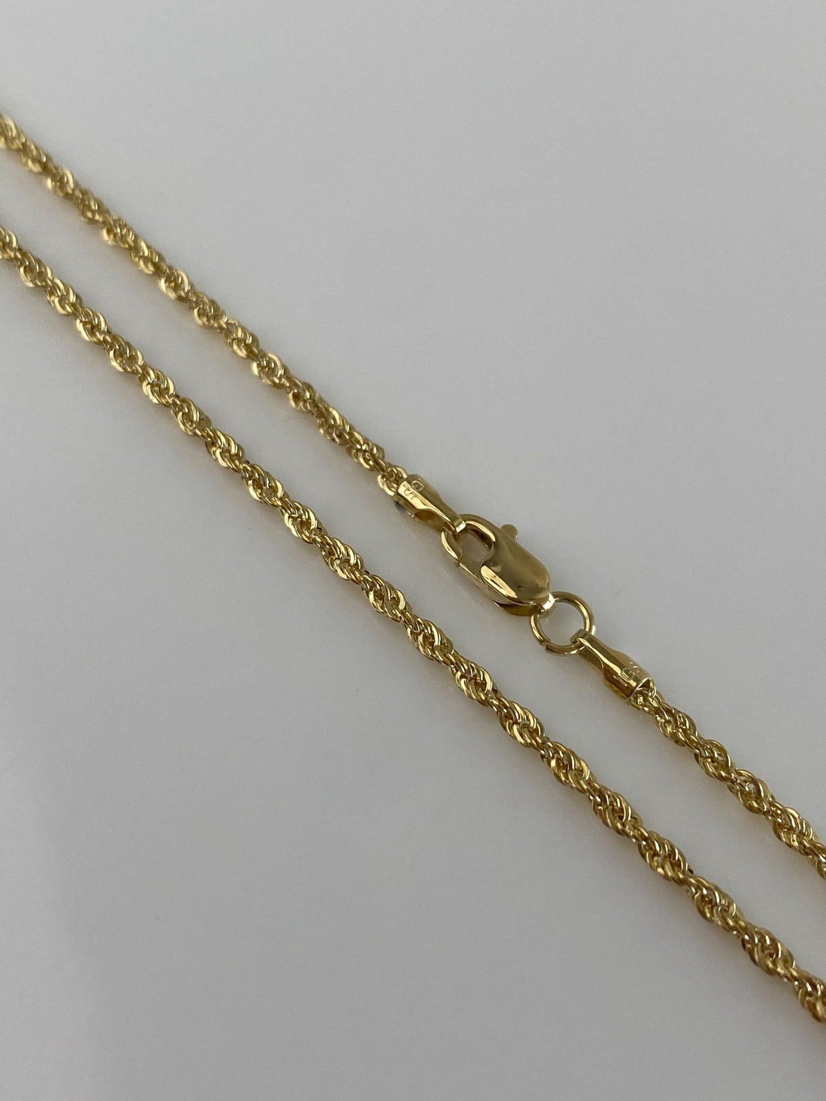 Vintage 10k Yellow Gold Slim Rope Chain Necklace - 18 inches