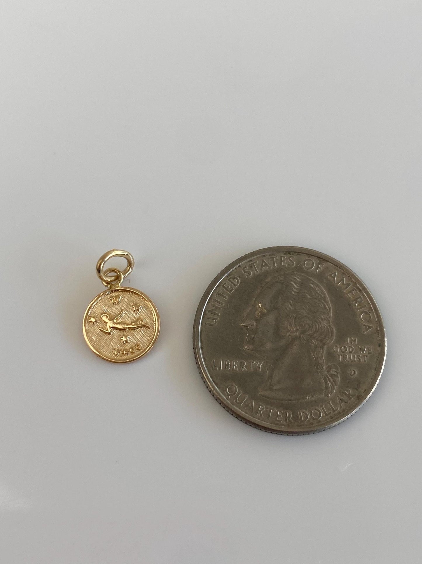 Vintage Solid 14k Yellow Gold Virgo Zodiac Charm