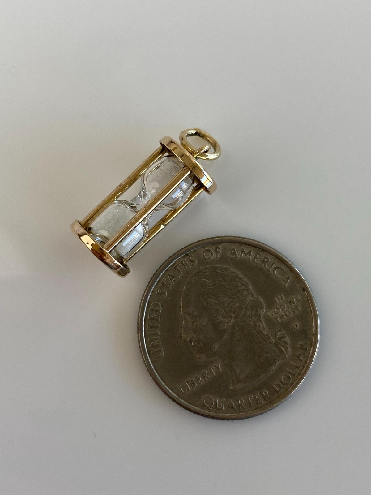 Vintage Solid 14k Yellow Gold Hourglass Charm