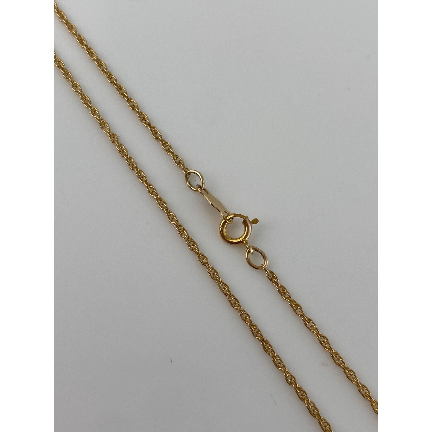 Vintage Solid 14k Yellow Gold Dainty Chain Necklace - 15 inches