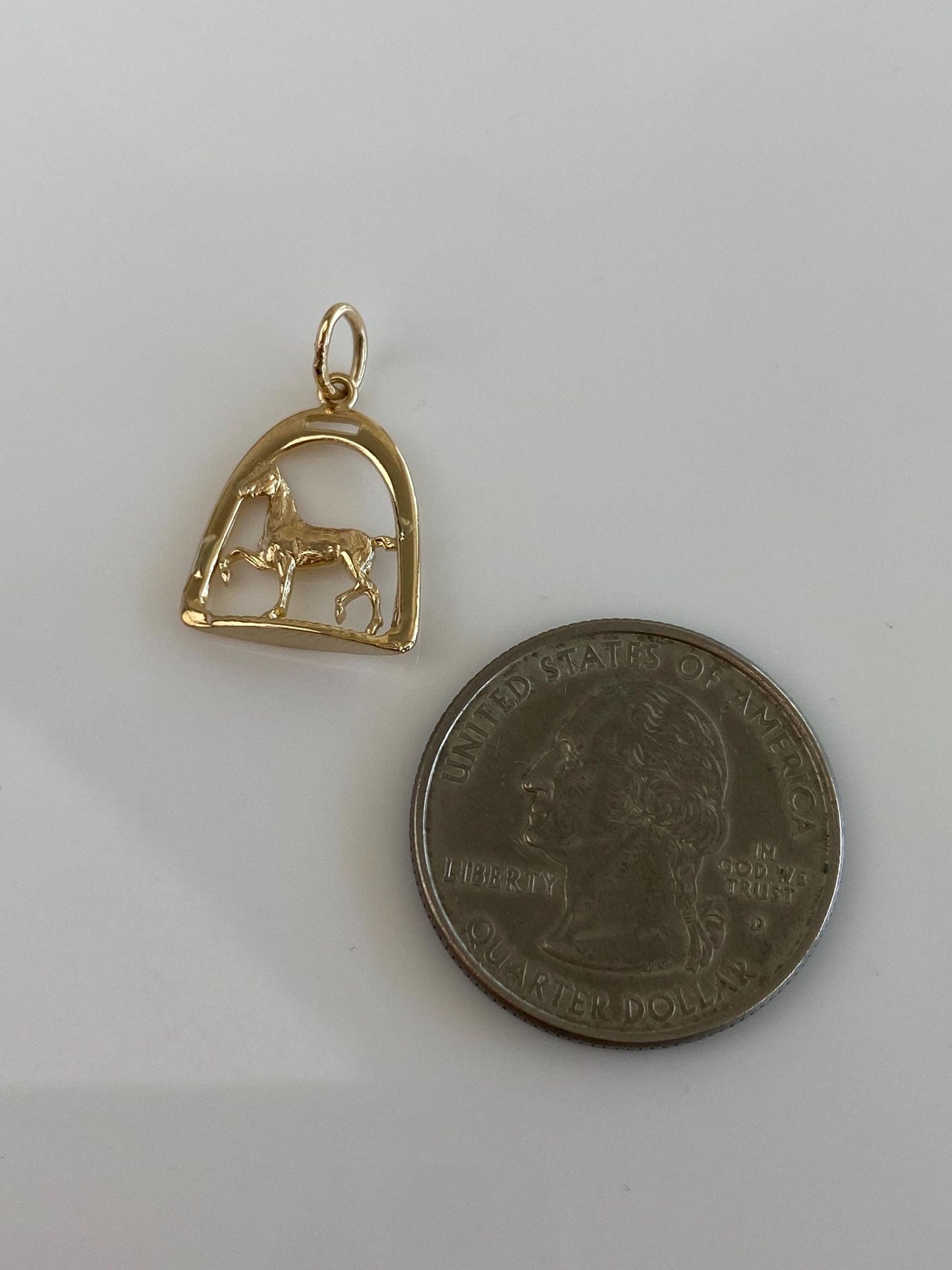 Vintage Solid 10k Yellow Gold Horse Equestrian Charm
