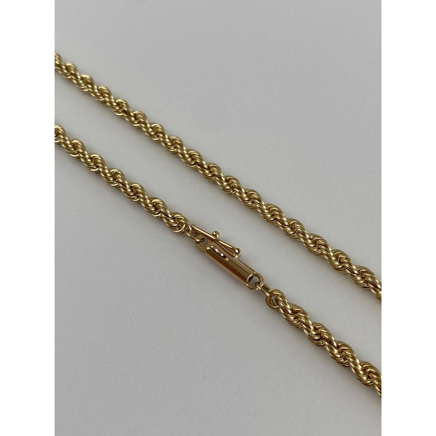 Vintage Solid 14k Yellow Gold Rope Chain Necklace - 20 inches