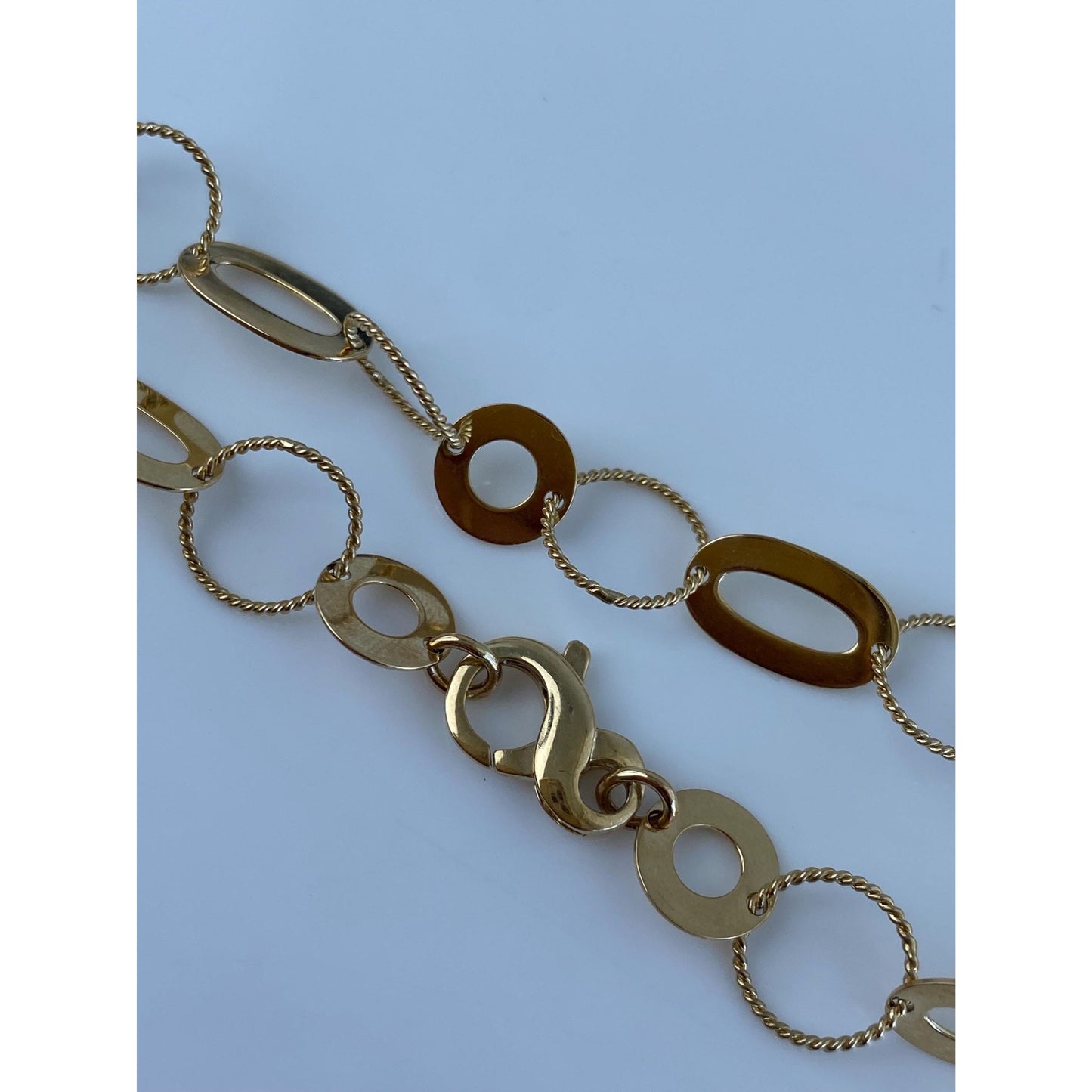 Vintage Solid 14k Yellow Gold Fancy Link Bracelet - 9.5 inches