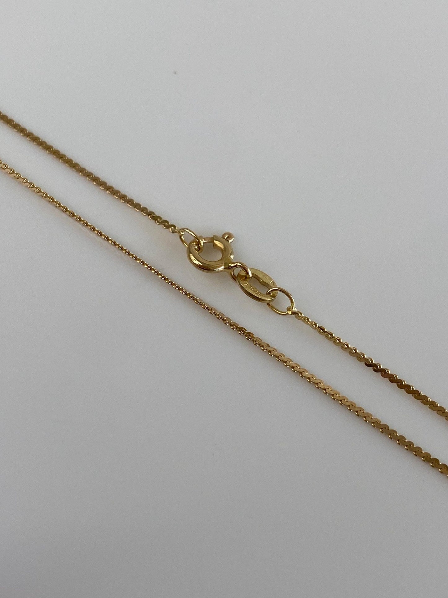 Vintage Solid 14k Yellow Gold Long Serpentine Chain Necklace - 24 inches