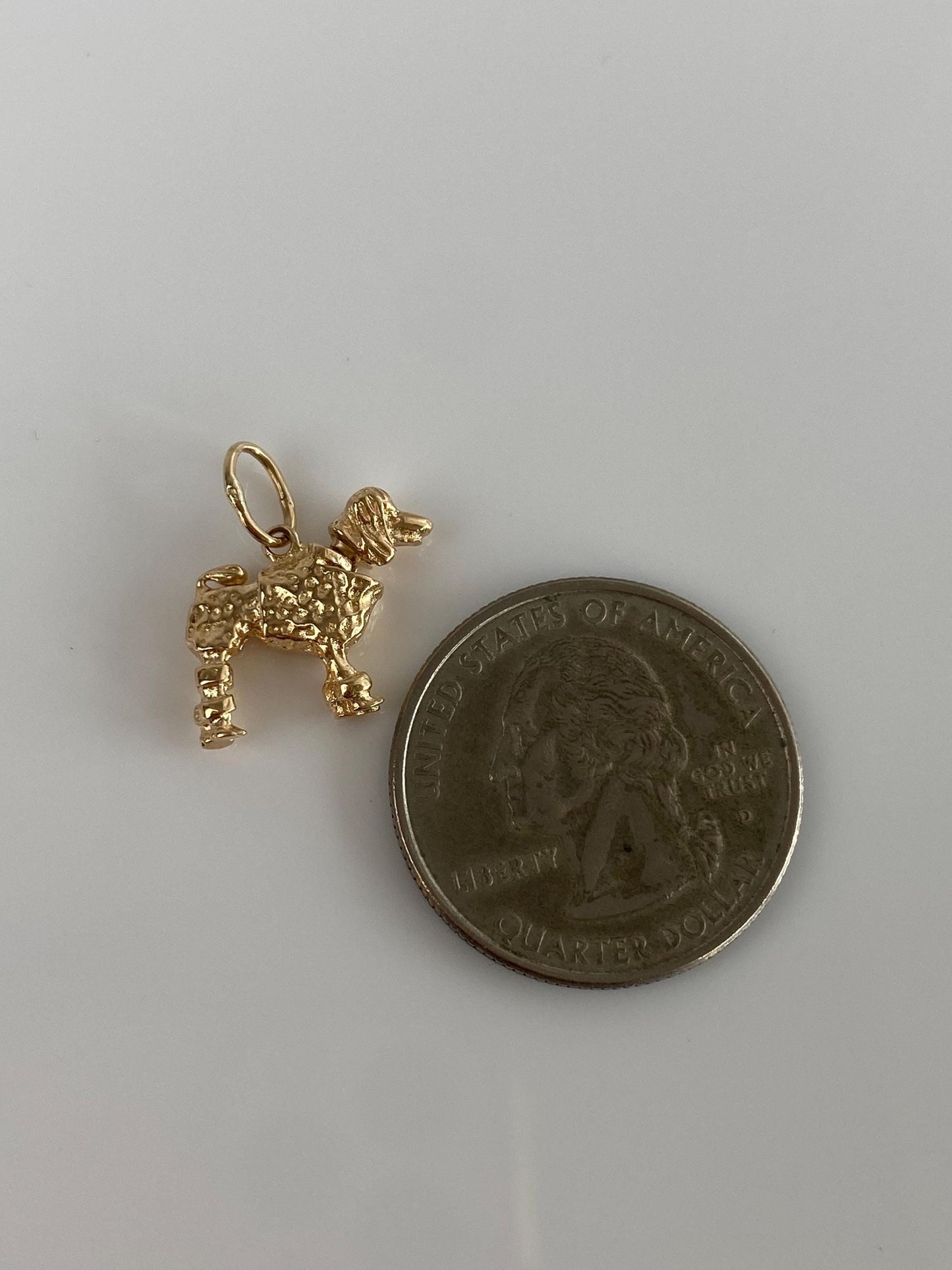 Vintage Solid 14k Yellow Gold Articulated Poodle Dog Charm