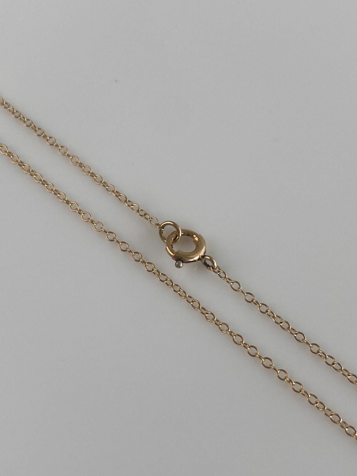 Vintage Solid 14k Yellow Gold Dainty Rolo Chain Necklace - 16.25 inches