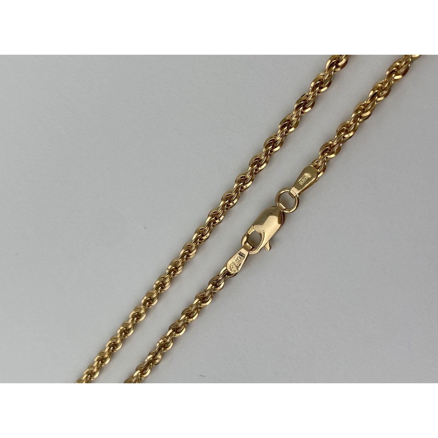 Vintage Solid 14k Yellow Gold Rope Chain Necklace - 16 inches