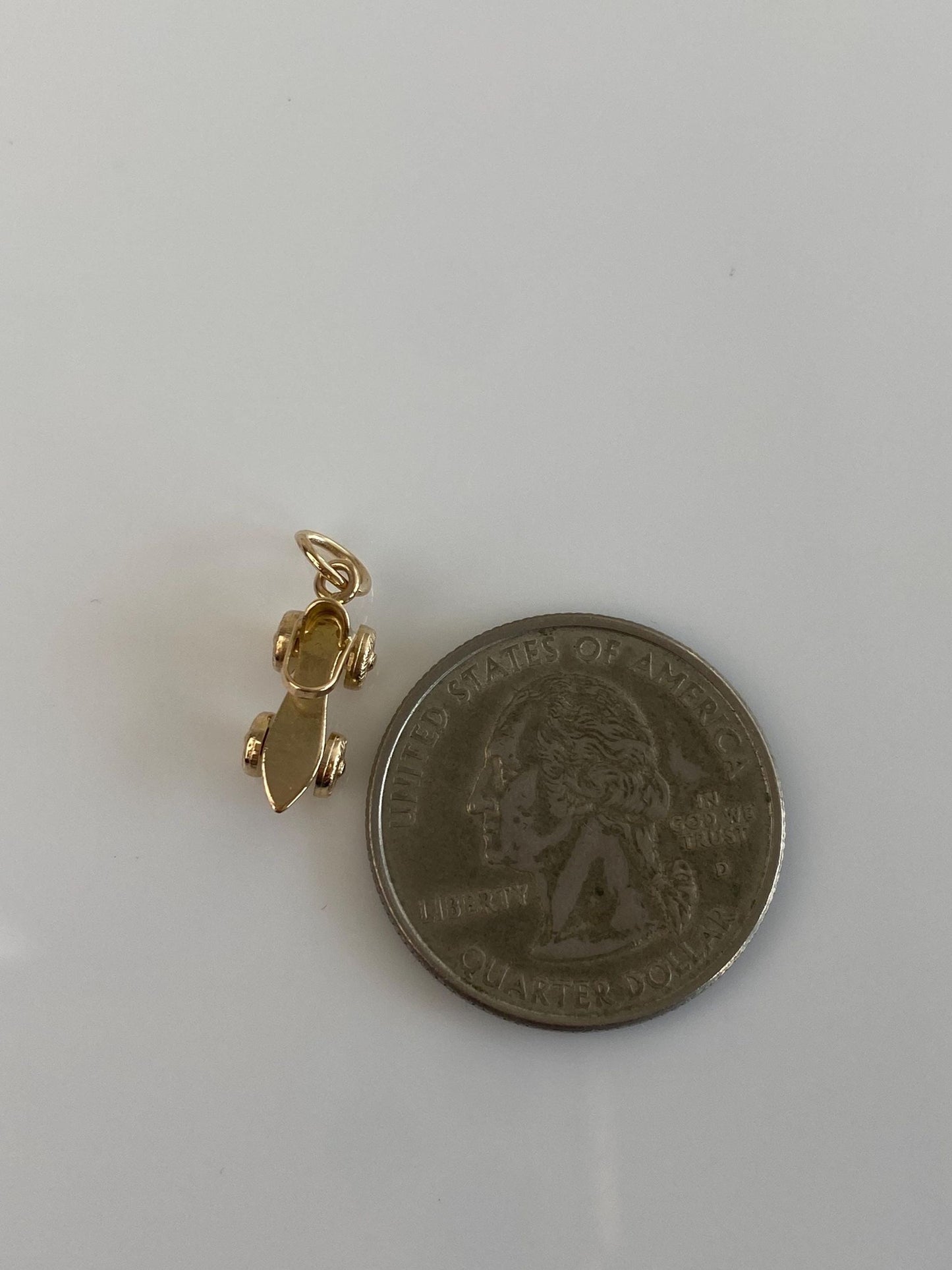 Vintage Solid 14k Yellow Gold Vintage Roller Skate Charm