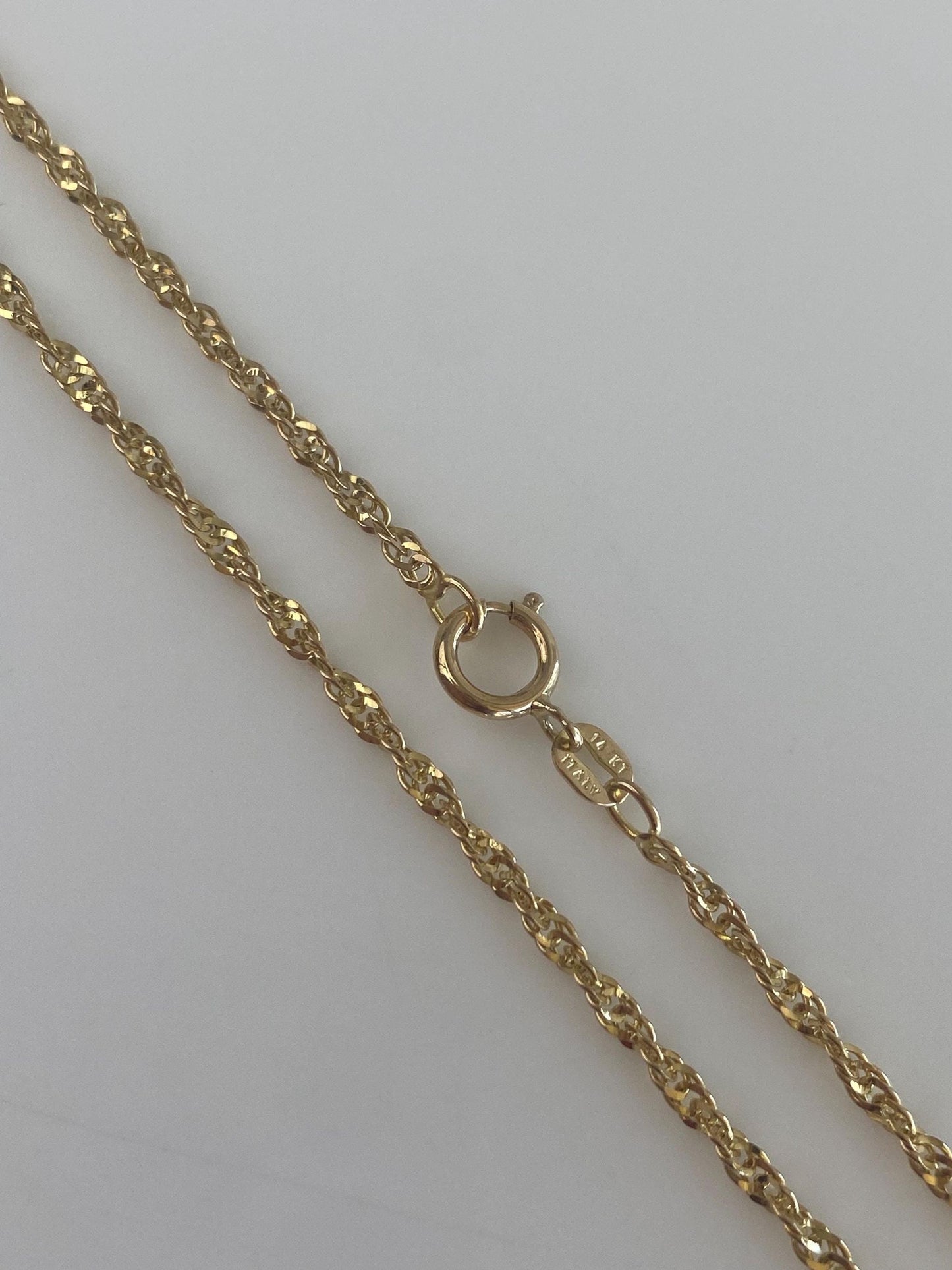 Vintage Solid 14k Yellow Gold Long Twist Chain Necklace - 30 inches