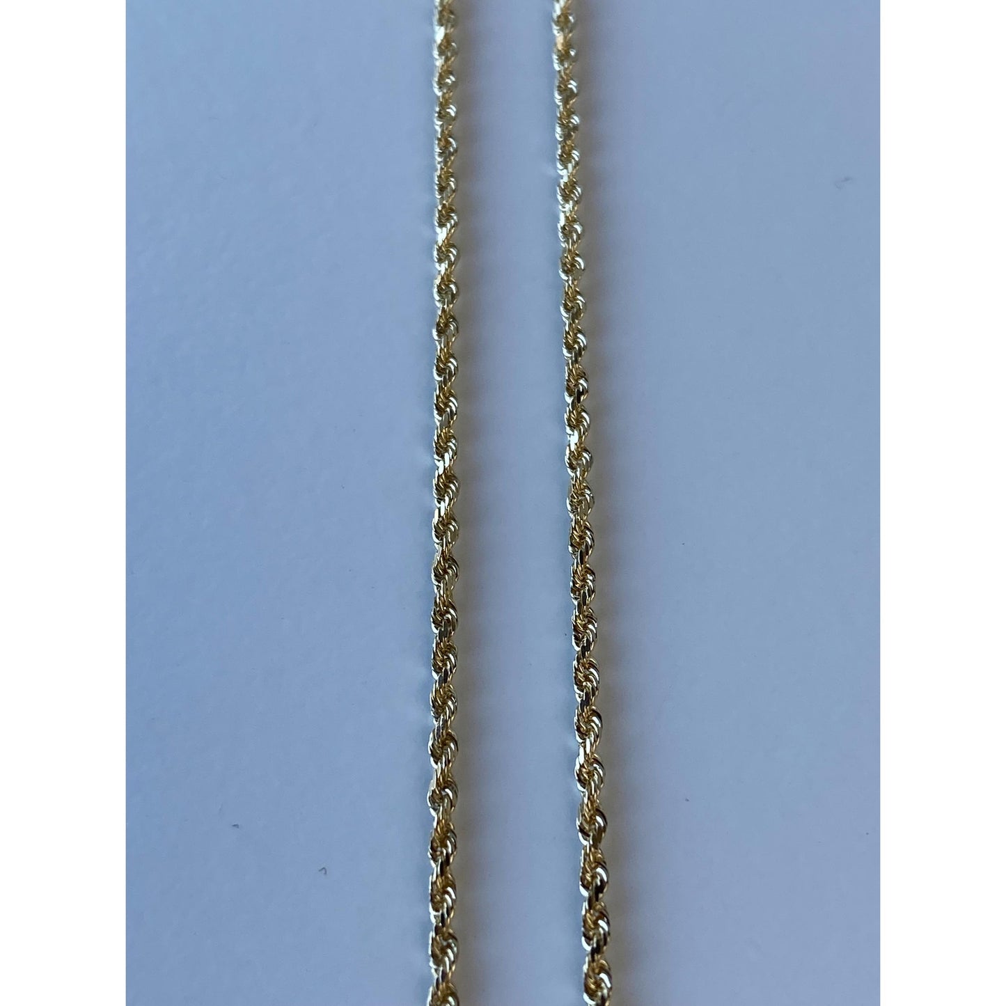 Vintage Solid 14k Yellow Gold Long Dainty Rope Chain Necklace - 30 inches