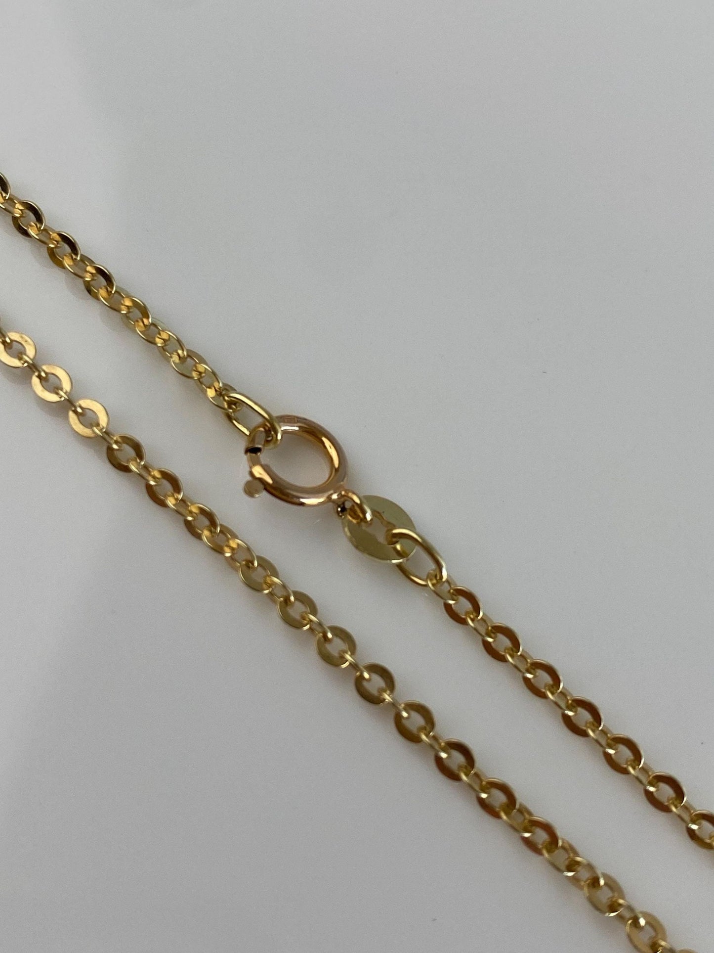 Vintage Solid 14k Yellow Gold Cable Link Chain Necklace - 15 inches