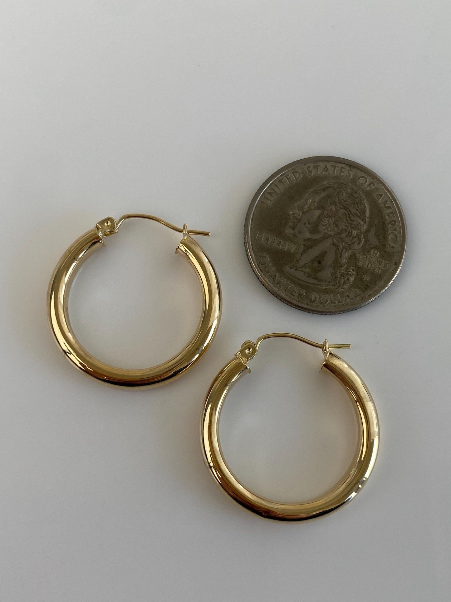 Vintage 10k Yellow Gold Hoop Earrings