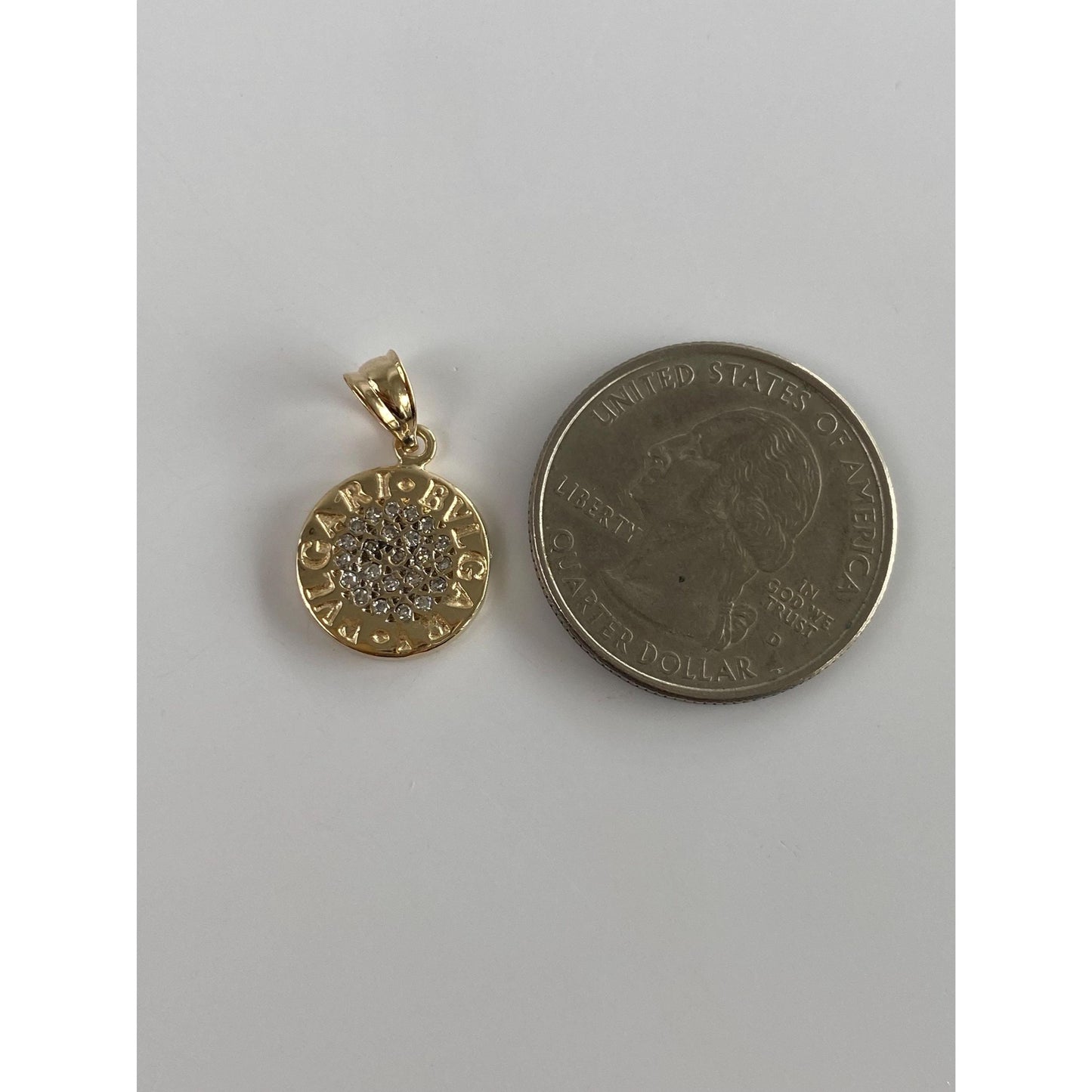Vintage Solid 14k Yellow Gold BVLGARI Diamond Charm