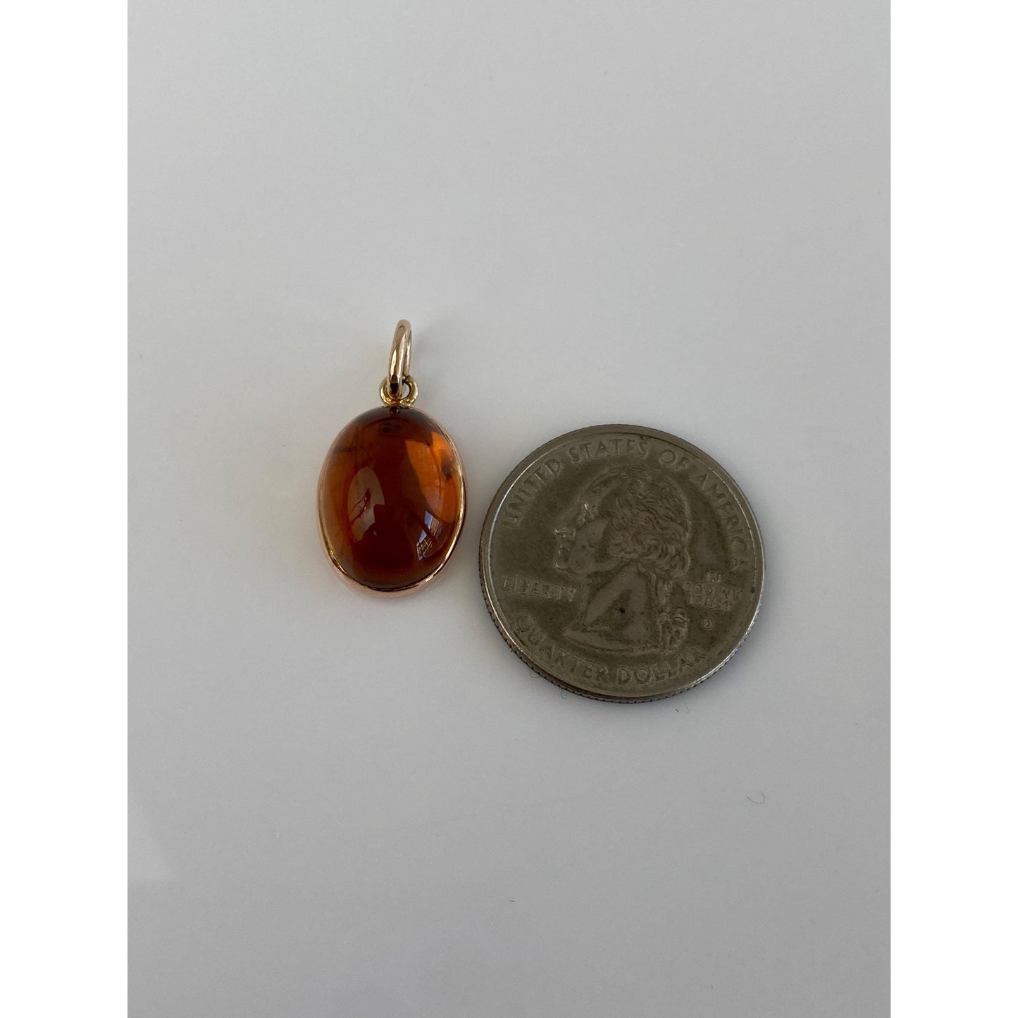 Vintage Solid 14k Yellow Gold Citrine Charm