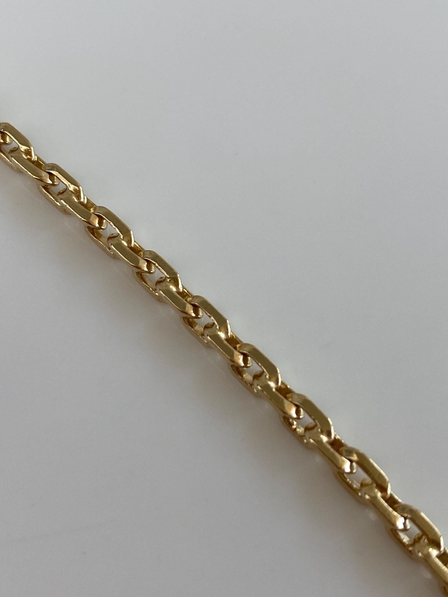 Vintage Solid 14k Yellow Gold Biker Link Chain Extender - 4.75 inches