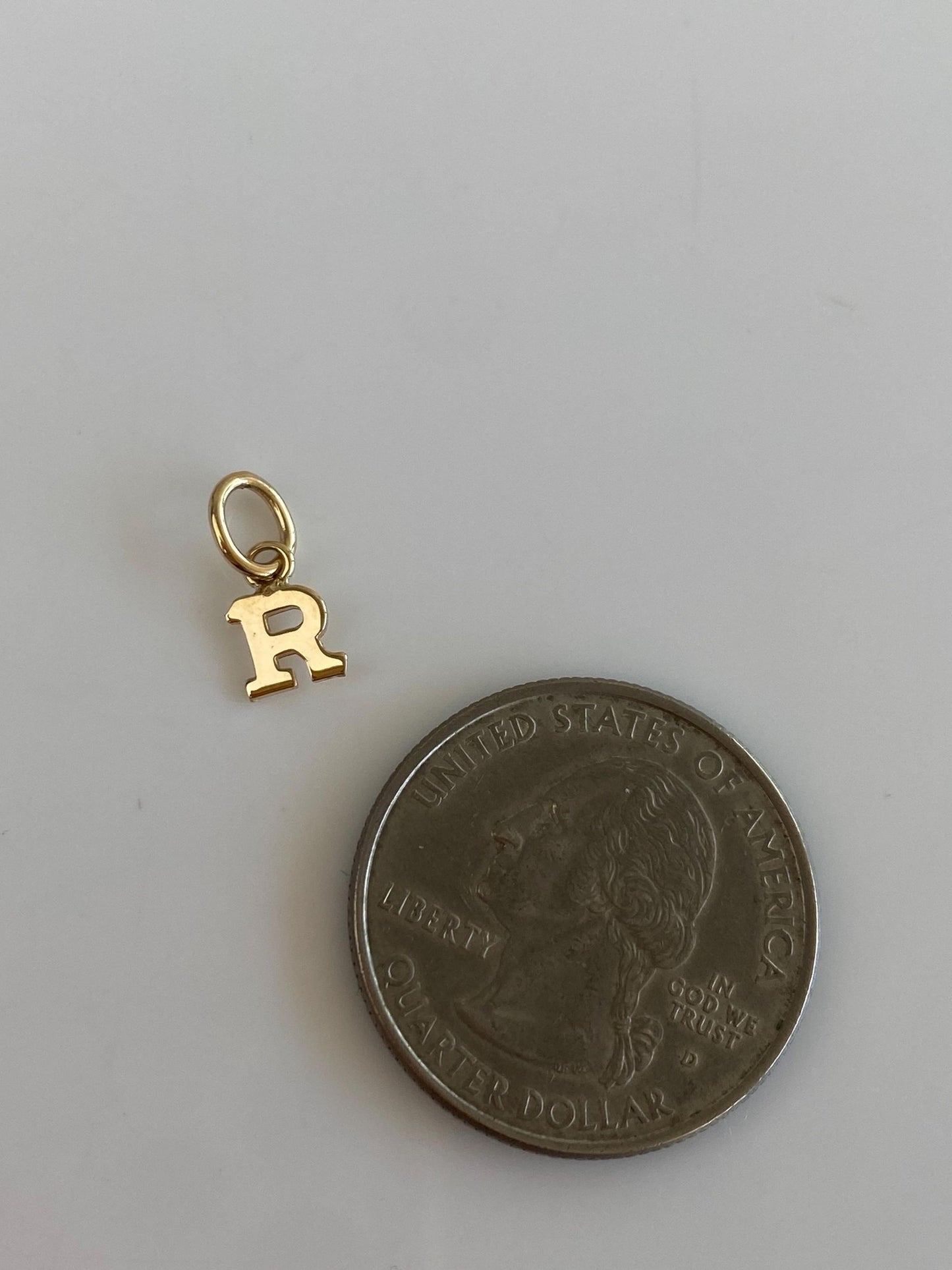 Vintage Solid 14k Yellow Gold Initial "R" Charm