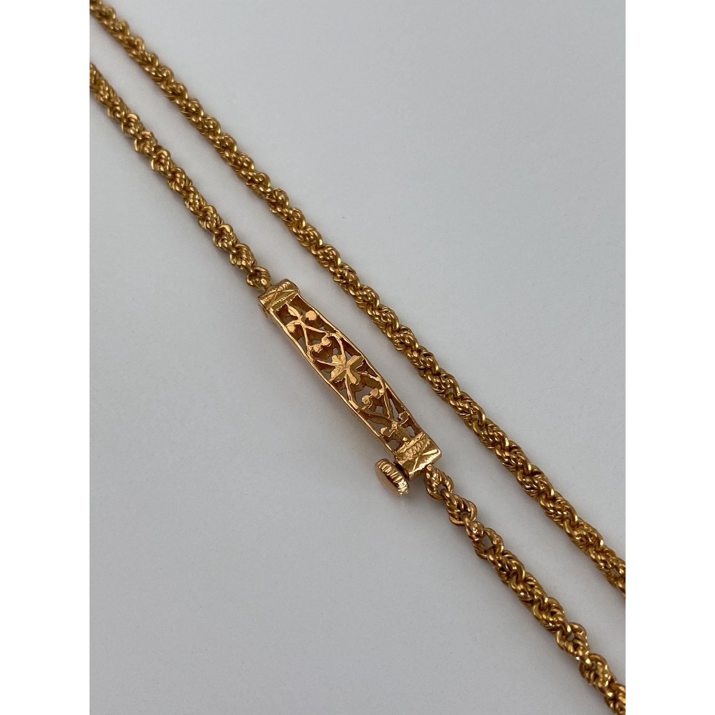 Solid 18k Yellow Gold Rope Chain Necklace - 22.75 inches