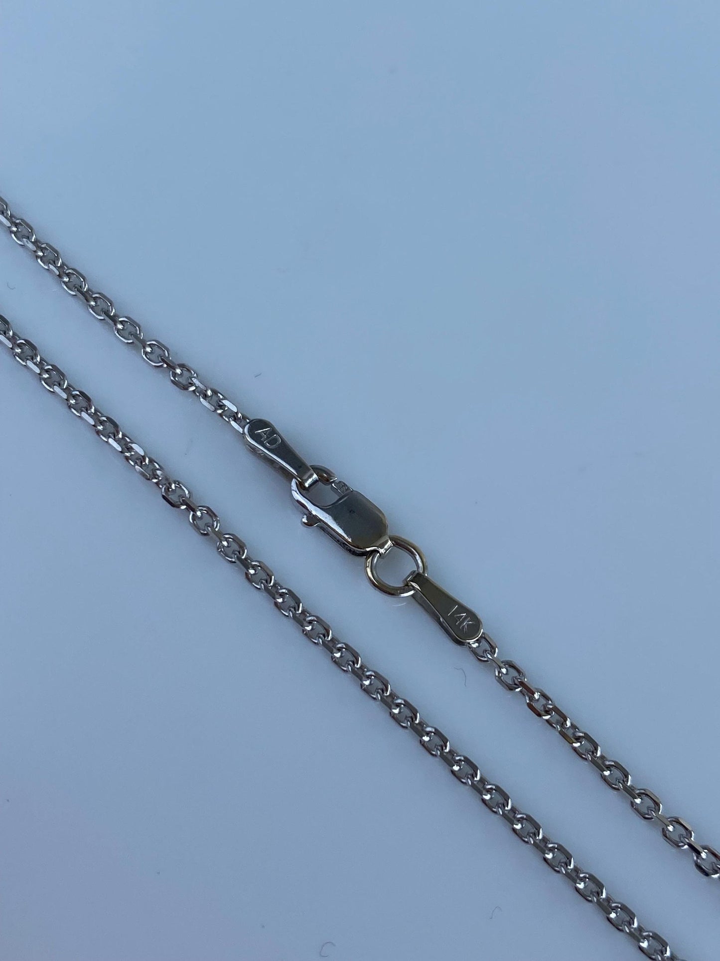 Vintage Solid 14k White Gold Cable Chain Necklace - 18 inches