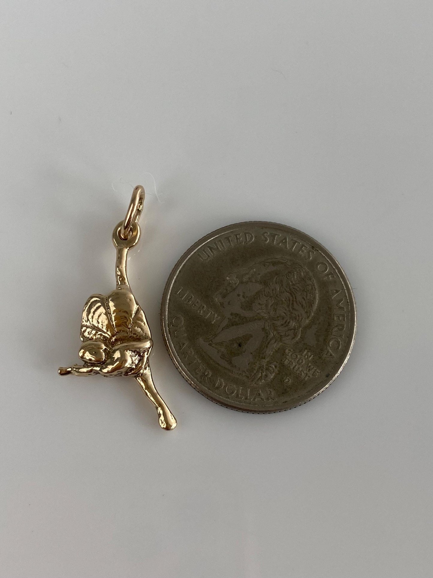 Vintage Solid 9k Yellow Gold Ballerina Charm