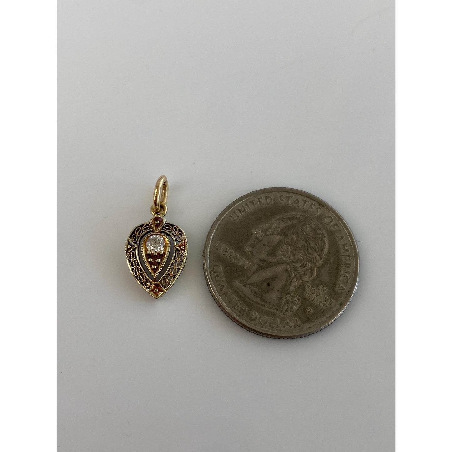 Solid 14k Yellow Gold Diamond Stick Pin Conversion Charm