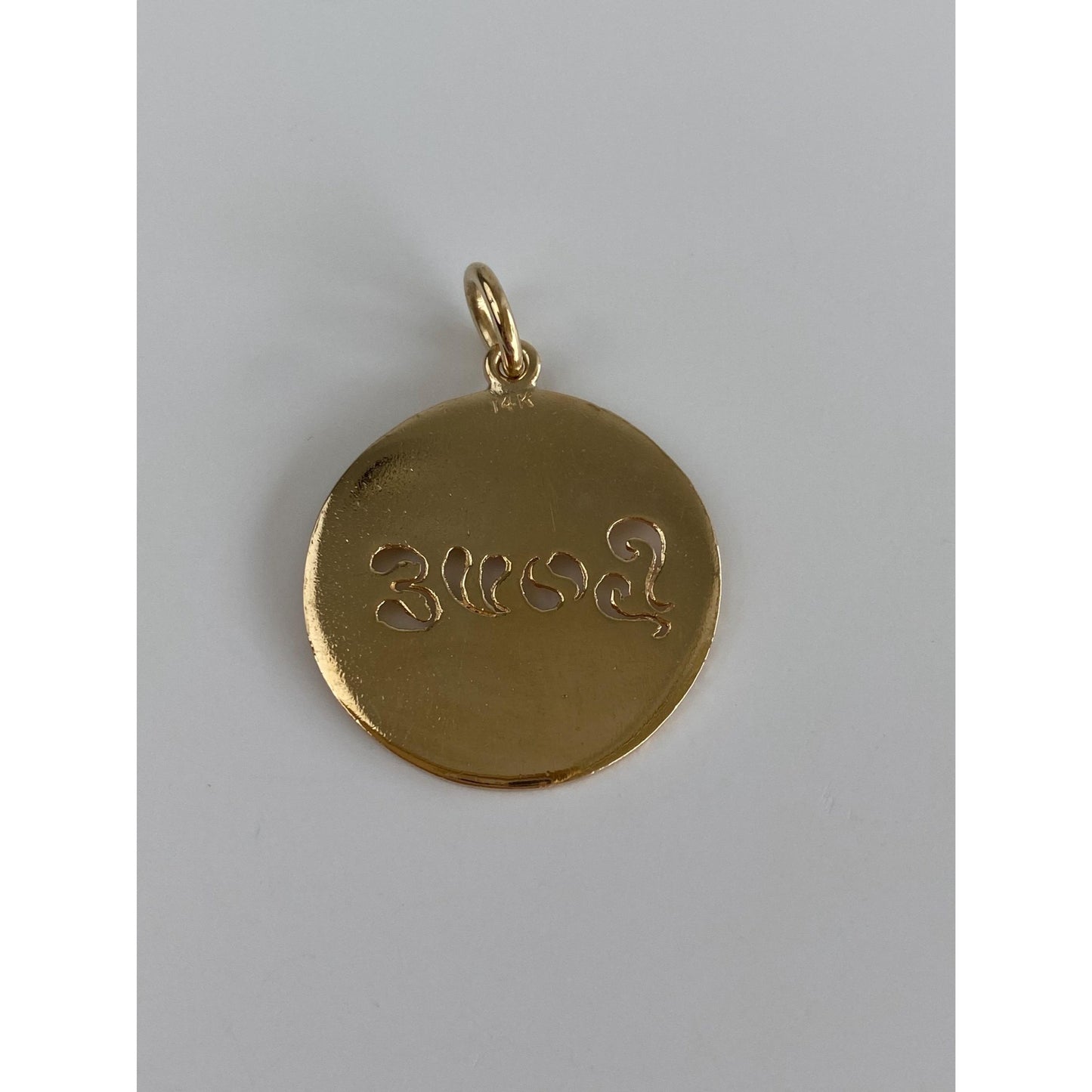 Vintage Solid 14k Yellow Gold 'I Love You' Sixties Font Charm