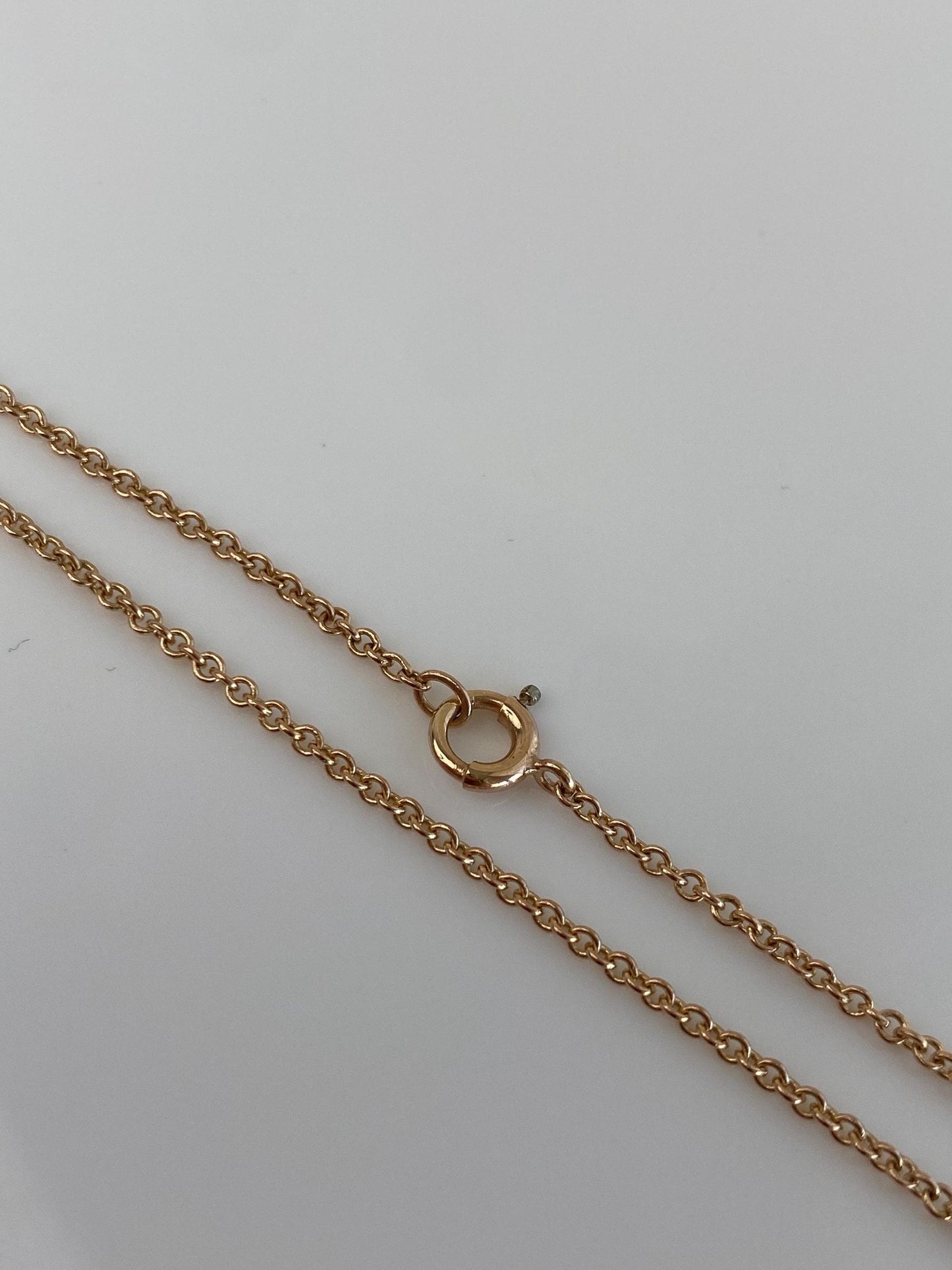 Vintage Solid 14k Yellow Gold Rolo Chain Necklace - 18.25 inches