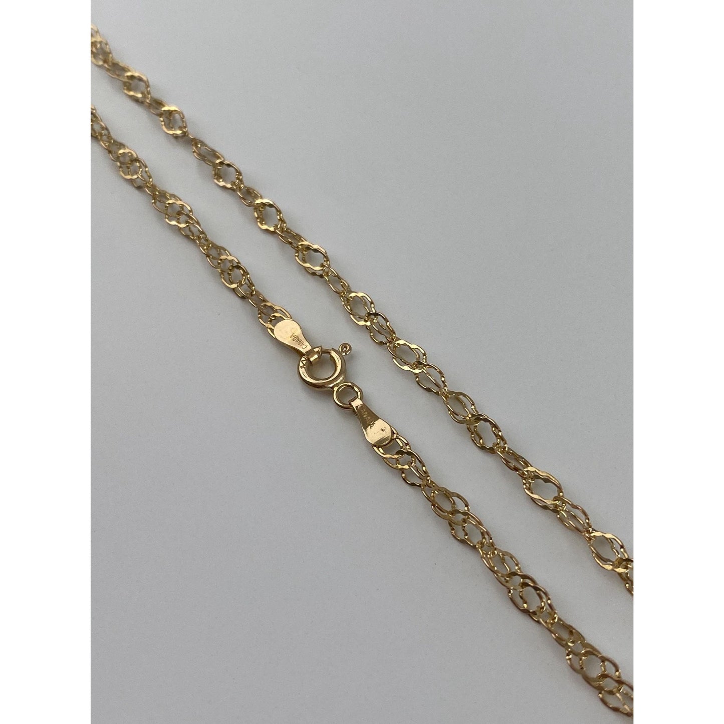 Vintage Solid 14k Yellow Gold Open Weave Twist Chain Necklace - 23.75 inches