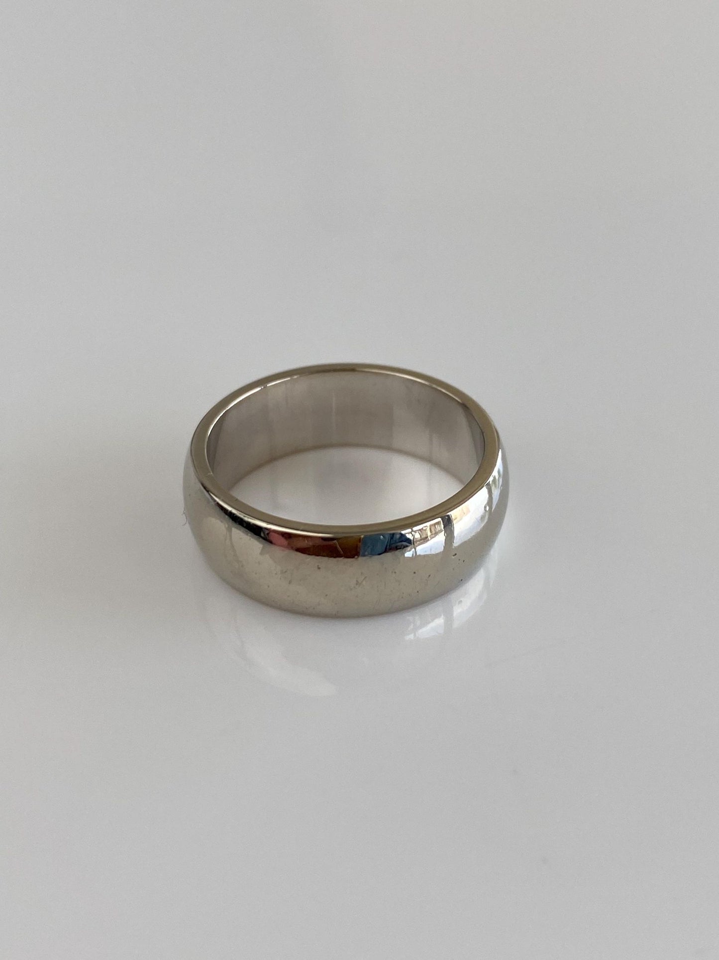 Vintage Solid 14k White Gold Ring Band - Size 5