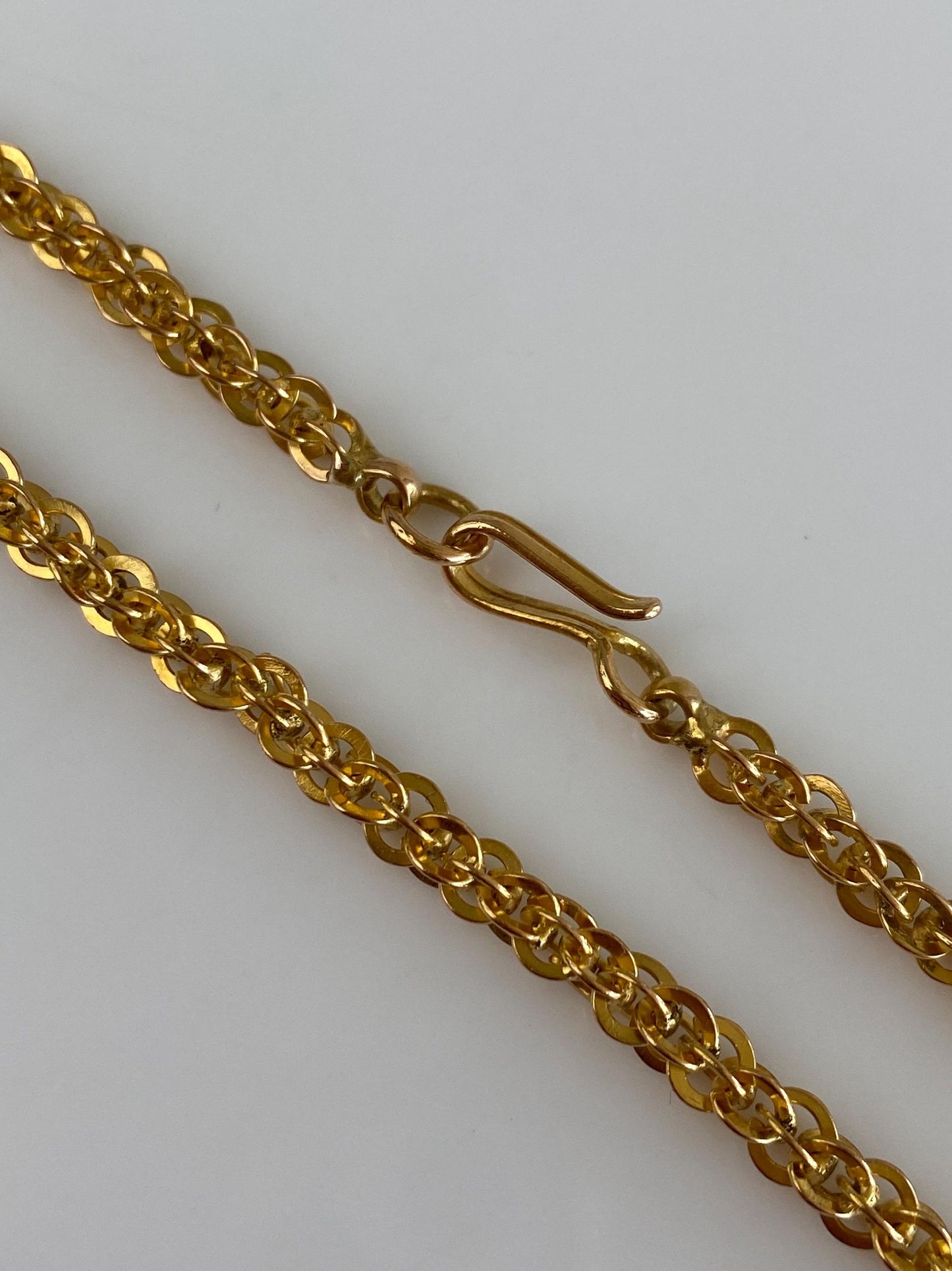 Vintage Solid 21k Yellow Gold Chunky Fancy Chain Necklace - 20.25 inches