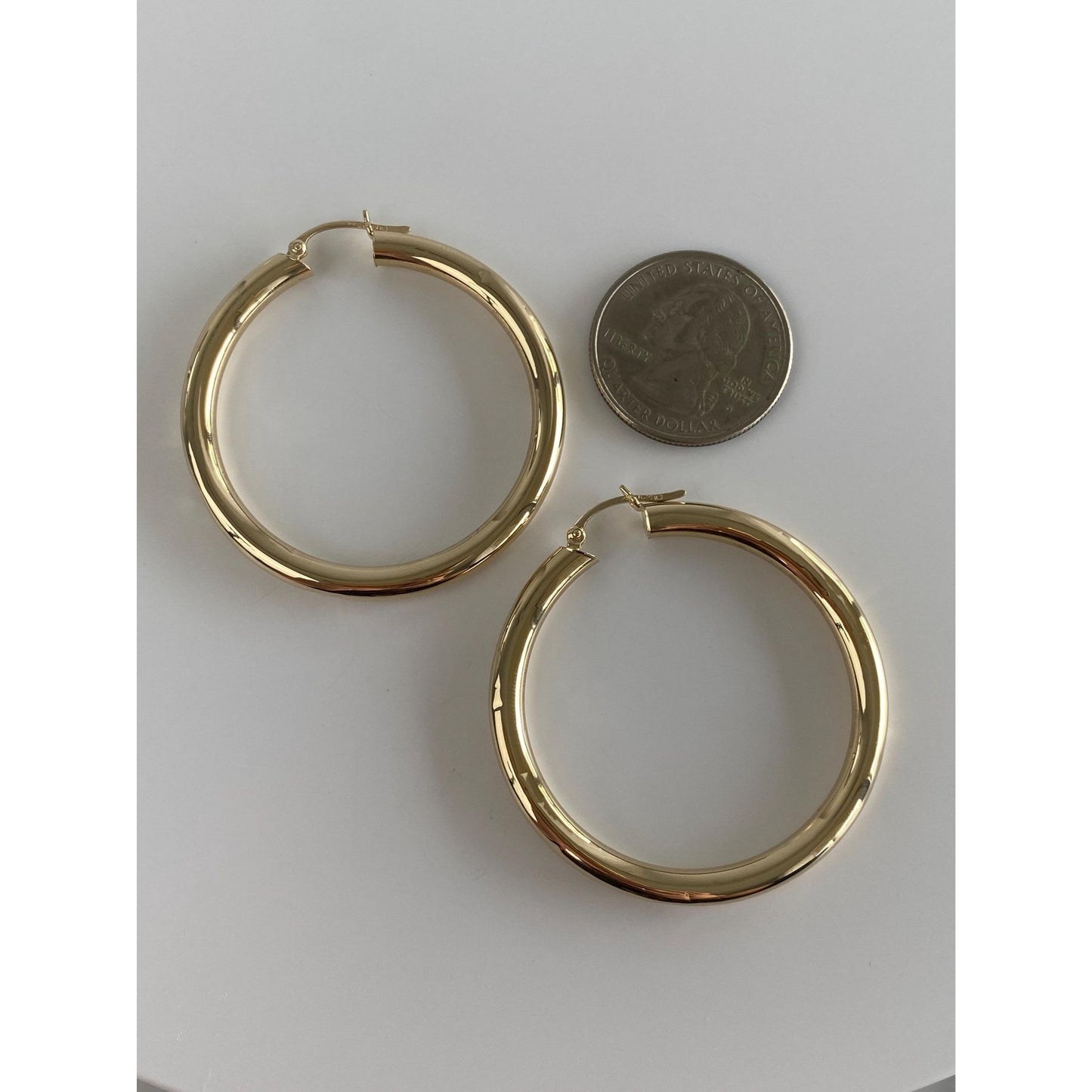 Vintage 14k Yellow Gold Large Hoop Earrings