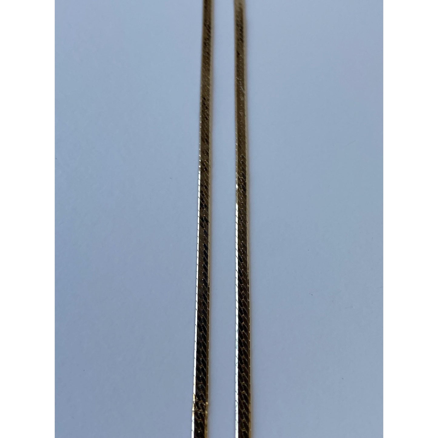 Vintage Solid 14k Yellow Gold Herringbone Chain Necklace - 24.25 inches
